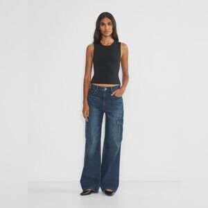 Denim Forum Aritizia The Farrah Hi-Rise Cargo Jeans Size 24